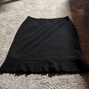 Sophisticated Black Pencil Skirt with Pleated Hem
